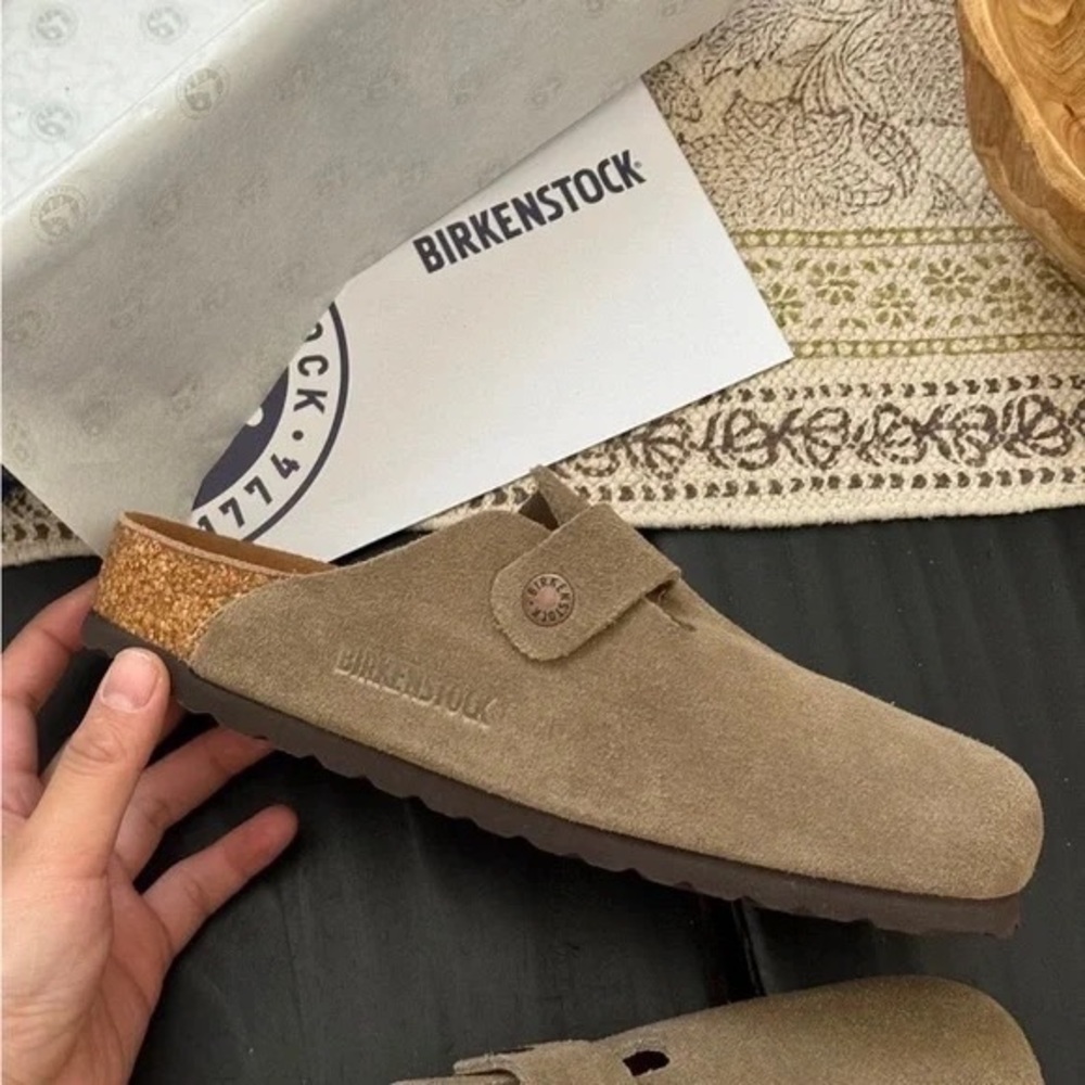 Birkenstock Boston Suede Taupe - Picture 2 of 8
